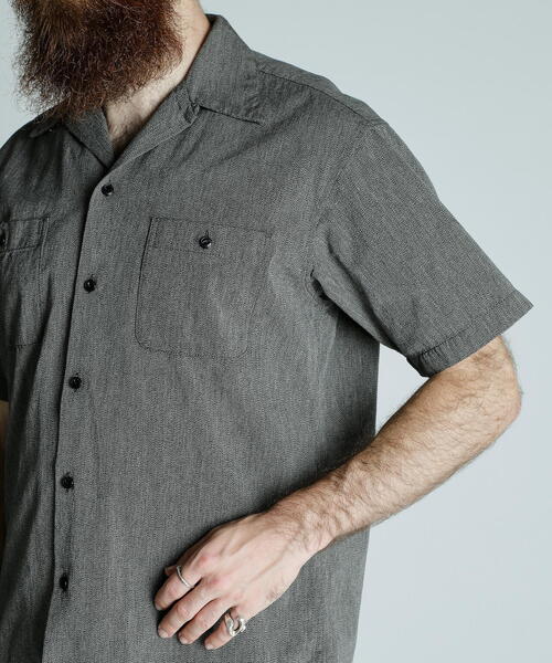 「schott」 半袖シャツ M ブラック メンズ_画像7