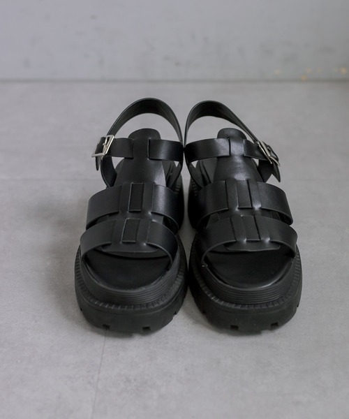 「PUAL CE CIN」 「FABBY FABBY」フラットサンダル LARGE ブラック レディース_画像3