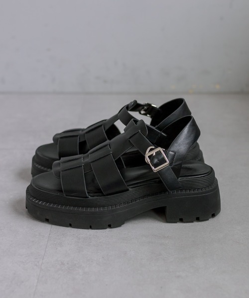 「PUAL CE CIN」 「FABBY FABBY」フラットサンダル LARGE ブラック レディース_画像4