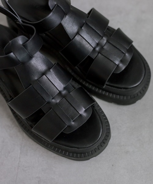 「PUAL CE CIN」 「FABBY FABBY」フラットサンダル LARGE ブラック レディース_画像7