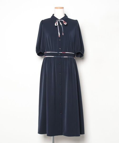 ブルーレーベル　ワンピース半袖ドレス38 BLUE LABEL CRESTBRIDGE（ブルーレーベルクレストブリッジ） 半袖