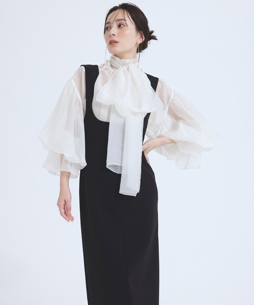 「anuans」 ノースリーブワンピース MEDIUM ベージュ レディースの画像