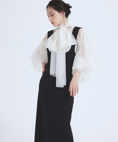 「anuans」 ノースリーブワンピース MEDIUM ベージュ レディースの画像