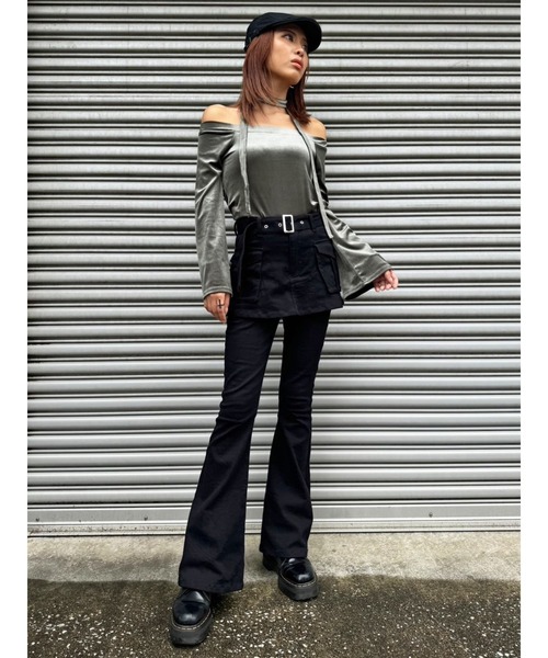 「EGOIST」 ブーツカットデニムパンツ S ブラック レディース_画像5