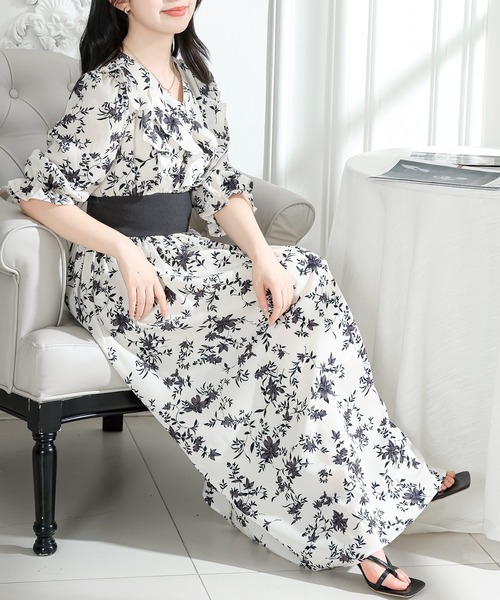 「Lace Ladies」 半袖ワンピース FREE ラベンダー レディース_画像2