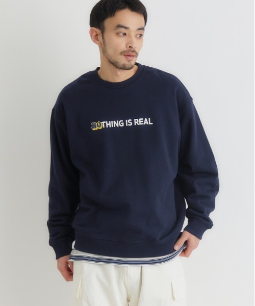 ネイビー　トレーナー ニューバランス（new balance）（メンズ）Hoops 裏起毛スウェット