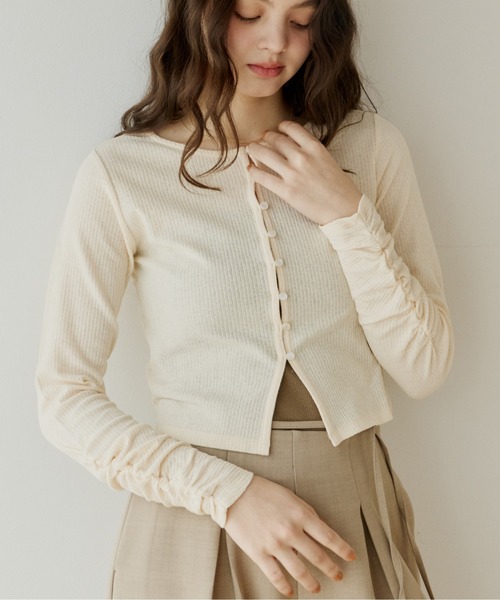 新品　OLUN 　sheer cardigan/シアーカーディガン OLUN カーディガン sheer cardigan/シアーカーディガン レディース