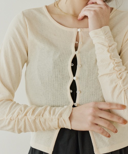 新品　OLUN 　sheer cardigan/シアーカーディガン OLUN カーディガン sheer cardigan/シアーカーディガン レディース