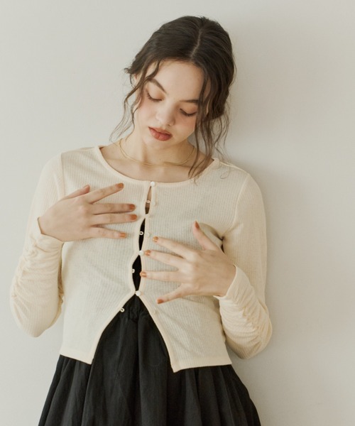 新品　OLUN 　sheer cardigan/シアーカーディガン OLUN カーディガン sheer cardigan/シアーカーディガン レディース