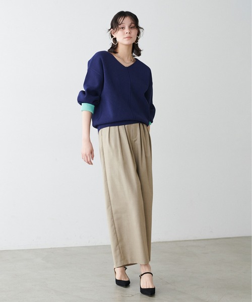 LARUTA（ラルータ） ニット セーター 「LARUTA」袖裏配色前後2WAYポリ