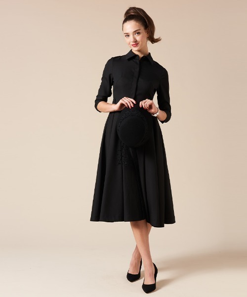 JENNE」 7分袖ワンピース LARGE ブラック レディース : ZOZOTOWN Yahoo