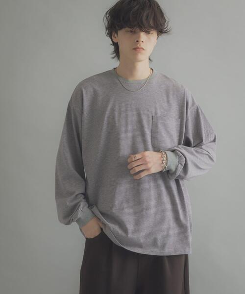 SENSE OF PLACE by URBAN RESEARCH tシャツ ピンボーダーロング