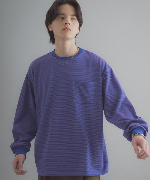 SENSE OF PLACE by URBAN RESEARCH tシャツ ピンボーダーロング