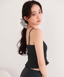 水着 3点セット/シャーリングビキニ×ショート...の詳細画像3