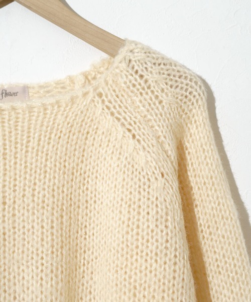 「flower」 長袖ニット FREE ネイビー レディース_画像7
