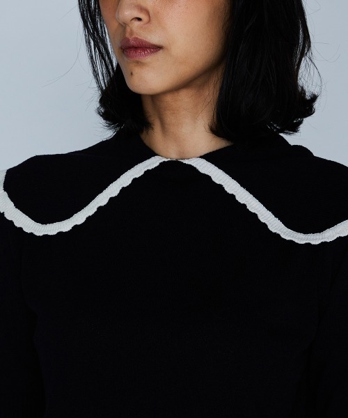 「DOUBLE STANDARD CLOTHING」 半袖ニット 36 ブラック レディース_画像5