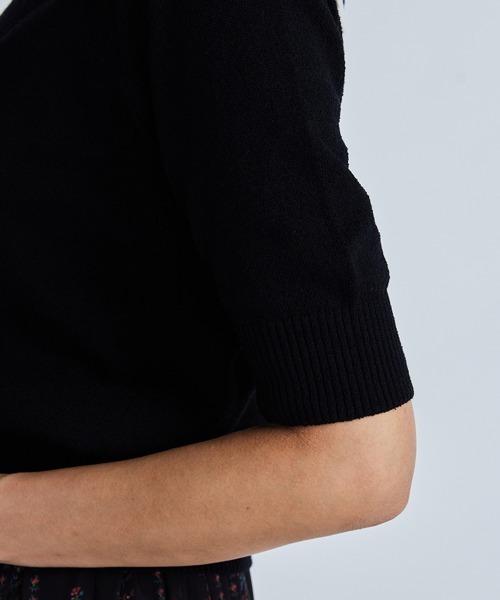 「DOUBLE STANDARD CLOTHING」 半袖ニット 36 ブラック レディース_画像7