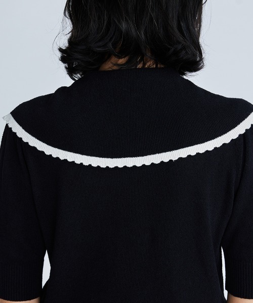 「DOUBLE STANDARD CLOTHING」 半袖ニット 36 ブラック レディース_画像8