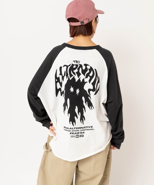 RNA（アールエヌエー） tシャツ M2638 FLAME GHOSTラグランロンT