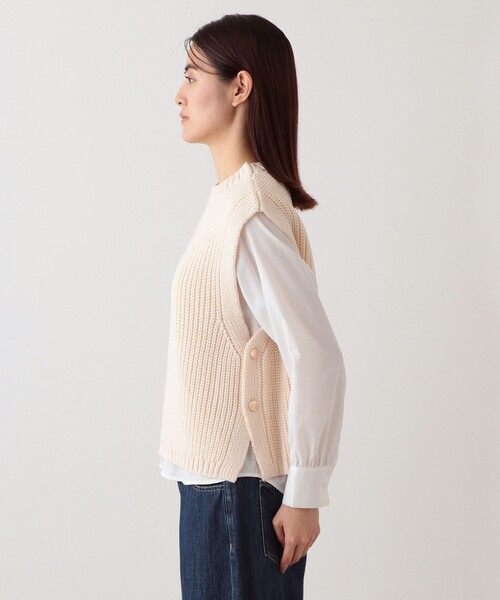 「Afternoon Tea」 ニットベスト MEDIUM グレー レディース_画像3