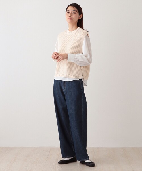 「Afternoon Tea」 ニットベスト MEDIUM グレー レディース_画像4