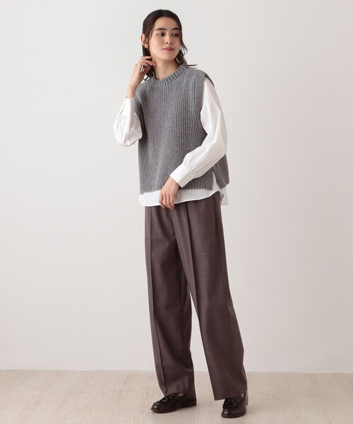 「Afternoon Tea」 ニットベスト MEDIUM グレー レディース_画像9