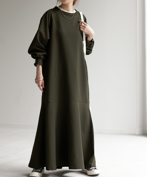 「HUG.U」 長袖ワンピース FREE ブラック レディース_画像3