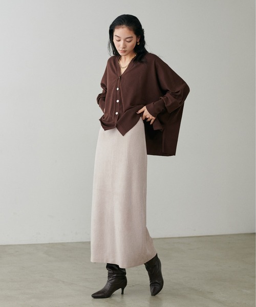 「LARUTA」 ニットスカート FREE グレイッシュベージュ レディース_画像4