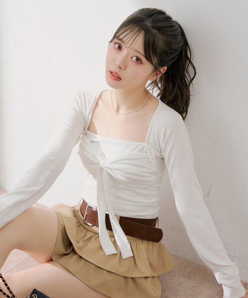 Chico（チコ） tシャツ ボレロ風リボントップス レディース : ZOZOTOWN