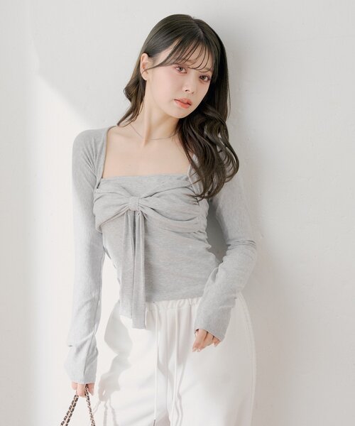 Chico（チコ） tシャツ ボレロ風リボントップス レディース : ZOZOTOWN