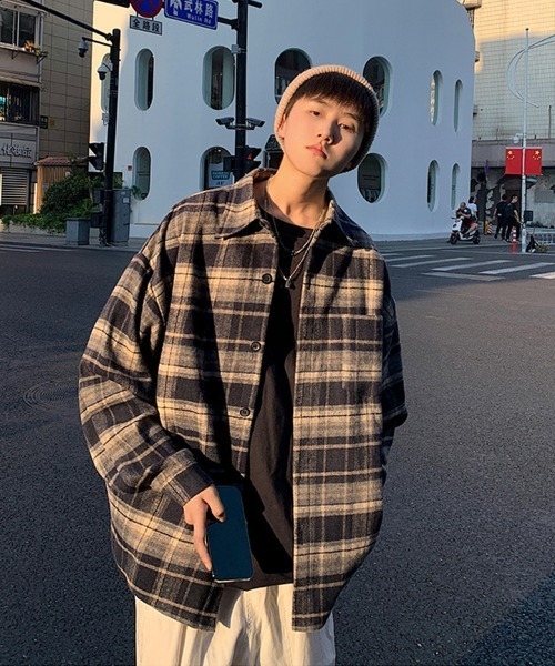 「Ressaca」 長袖ネルシャツ X-LARGE ベージュ メンズ_画像8