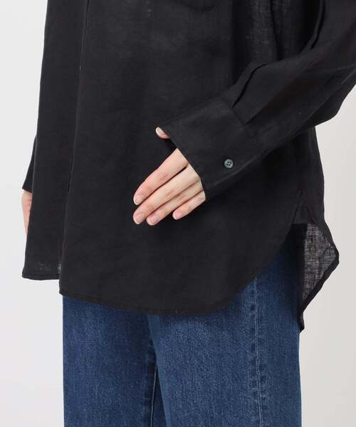 ブラウス シャツ 「S/Mサイズ展開」手洗い可 / 2WAYフレンチリネンシャツ レディースの画像