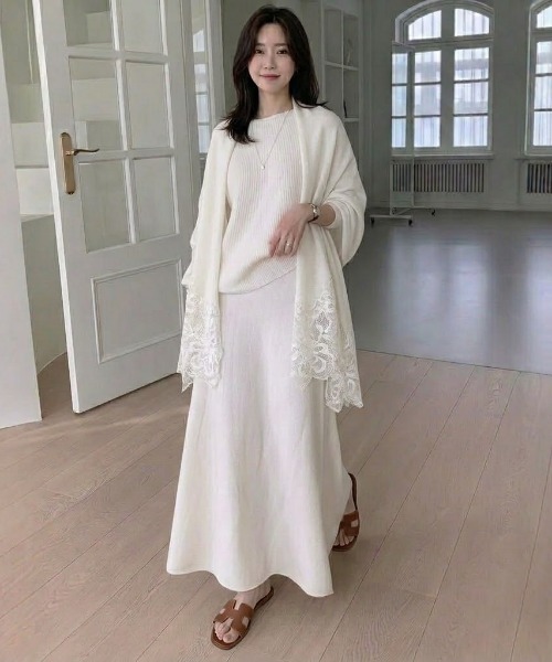 Lana821 ポンチョ レースデザイン ロマンティックポンチョ レディース