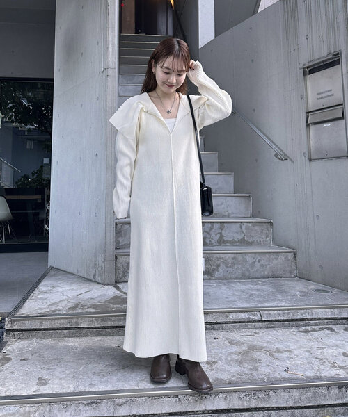 「mystic」 ニットワンピース 1 アイボリー レディース_画像3