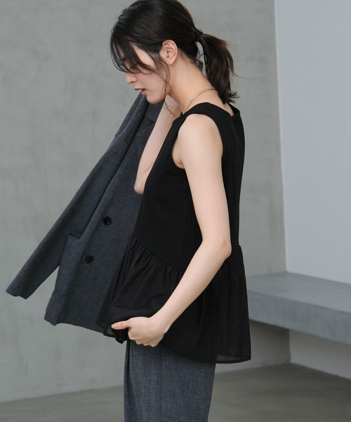 LAKOLE（ラコレ） タンクトップ ノースリーブ アソート裾レイヤード