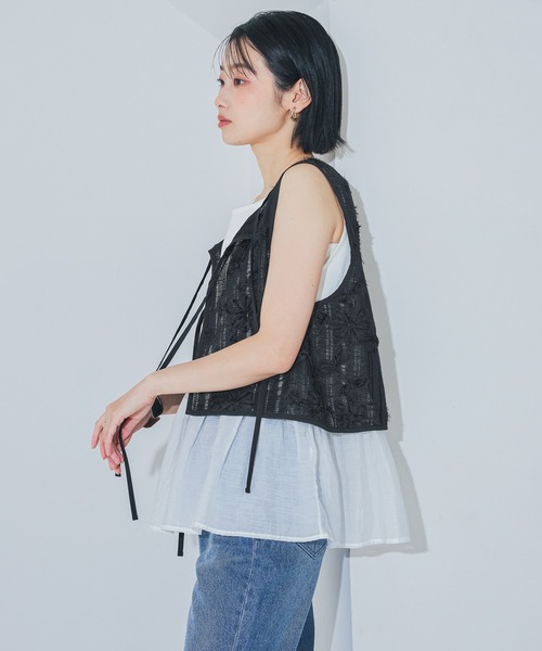 LAKOLE（ラコレ） タンクトップ ノースリーブ アソート裾レイヤード