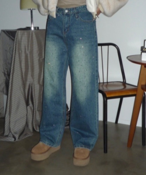 「SHAGGIE」 デニムパンツ MEDIUM ブルー レディース_画像3