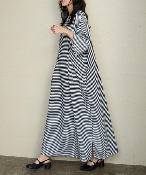 45R 洗える ロングワンピース 半袖 ピンタック プリーツ 日本製 グレー 2 forksy.（フォルクシー） ワンピース 半袖 「forksy.」「エブリデイ