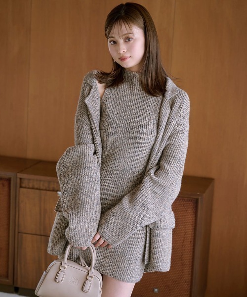 「SNIDEL」 ニットカーディガン ONE SIZE ブラウン レディースの画像