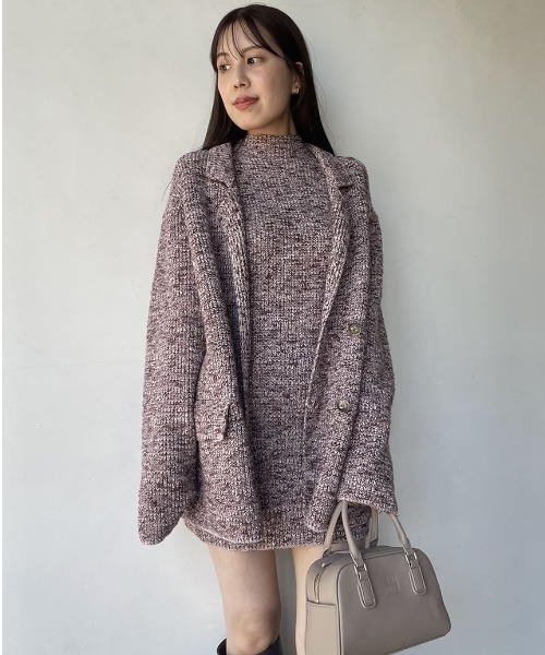 「SNIDEL」 ニットカーディガン ONE SIZE ブラウン レディースの画像