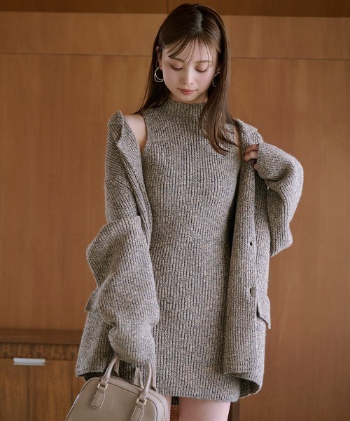 「SNIDEL」 ニットカーディガン ONE SIZE ブラウン レディースの画像