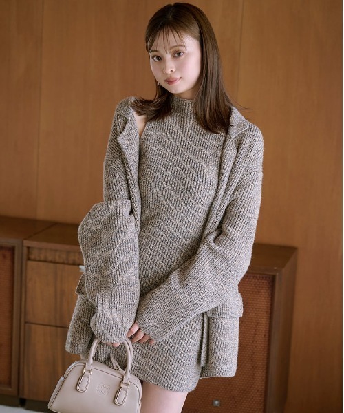 「SNIDEL」 ニットカーディガン ONE SIZE ブラウン レディースの画像