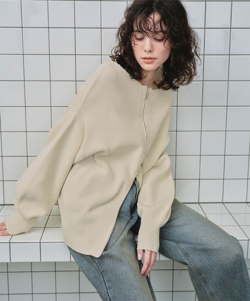 「titivate」 ニットカーディガン M アイボリー レディース_画像5