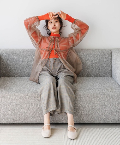 「niko and...」 チノパンツ LARGE サックスブルー レディース_画像2