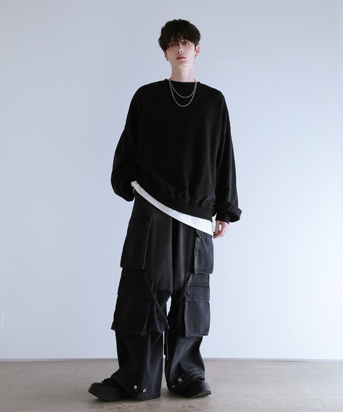 「LILL」 スウェットカットソー L チャコール メンズ_画像5