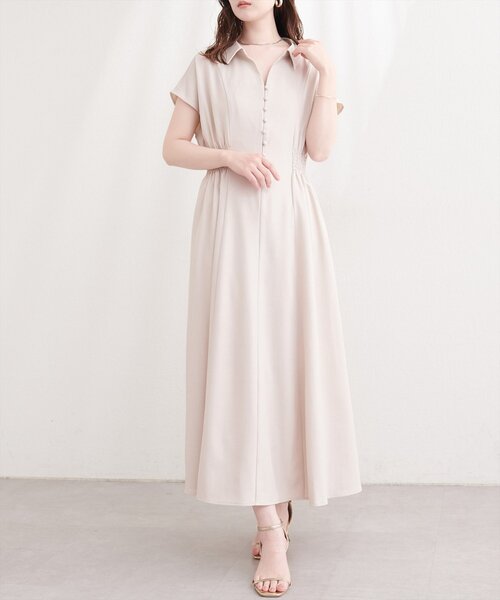 natural couture ワンピース フロント釦スキッパーワンピース
