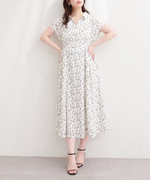natural couture ワンピース フロント釦スキッパーワンピース