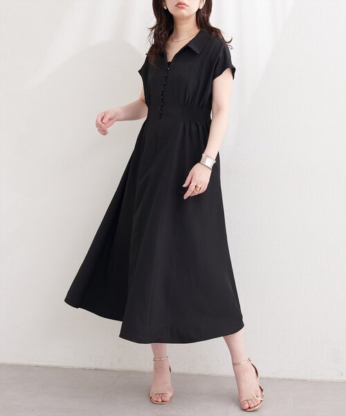 natural couture ワンピース フロント釦スキッパーワンピース
