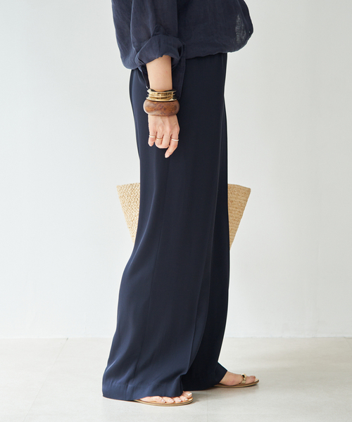 パンツ 追加 SILK SATIN イージーパンツ レディースの画像