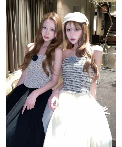 Darich（ダーリッチ） セットアップ カメリアツイードロングチュール